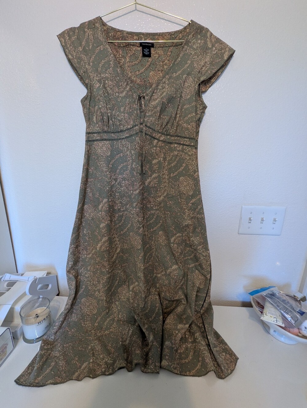 Vintage Y2K 90's Whimsy Floral Cotton Calvin Klein Cottage Core Dress